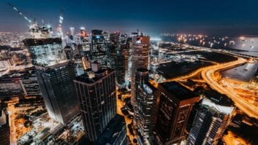 Singapore Night Skyline