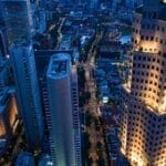 Cbd Buildings During Night Time