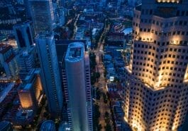 Cbd Buildings During Night Time